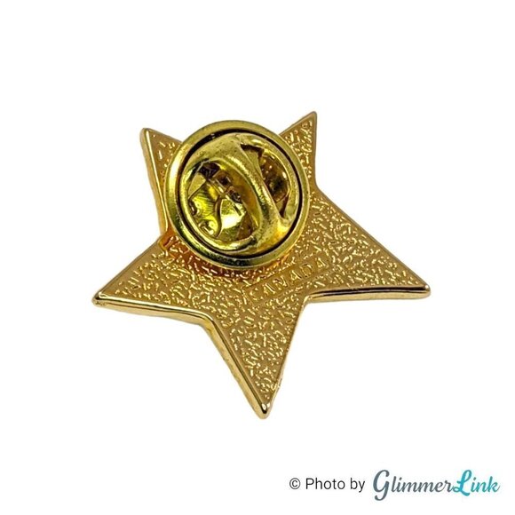 Star with Embossed Heart Gold Tone Pin - Picture 4 of 6